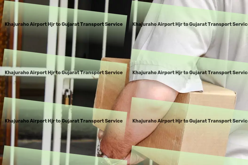 Khajuraho Airport Hjr to Gujarat Transport Parcel Freight Services